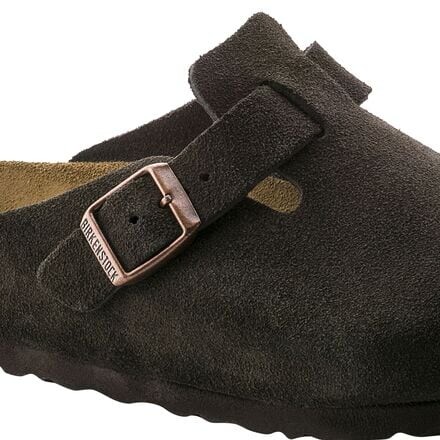 Женские сабо Birkenstock Boston замшевые с мягкой стелькой, коричневый — фото 3