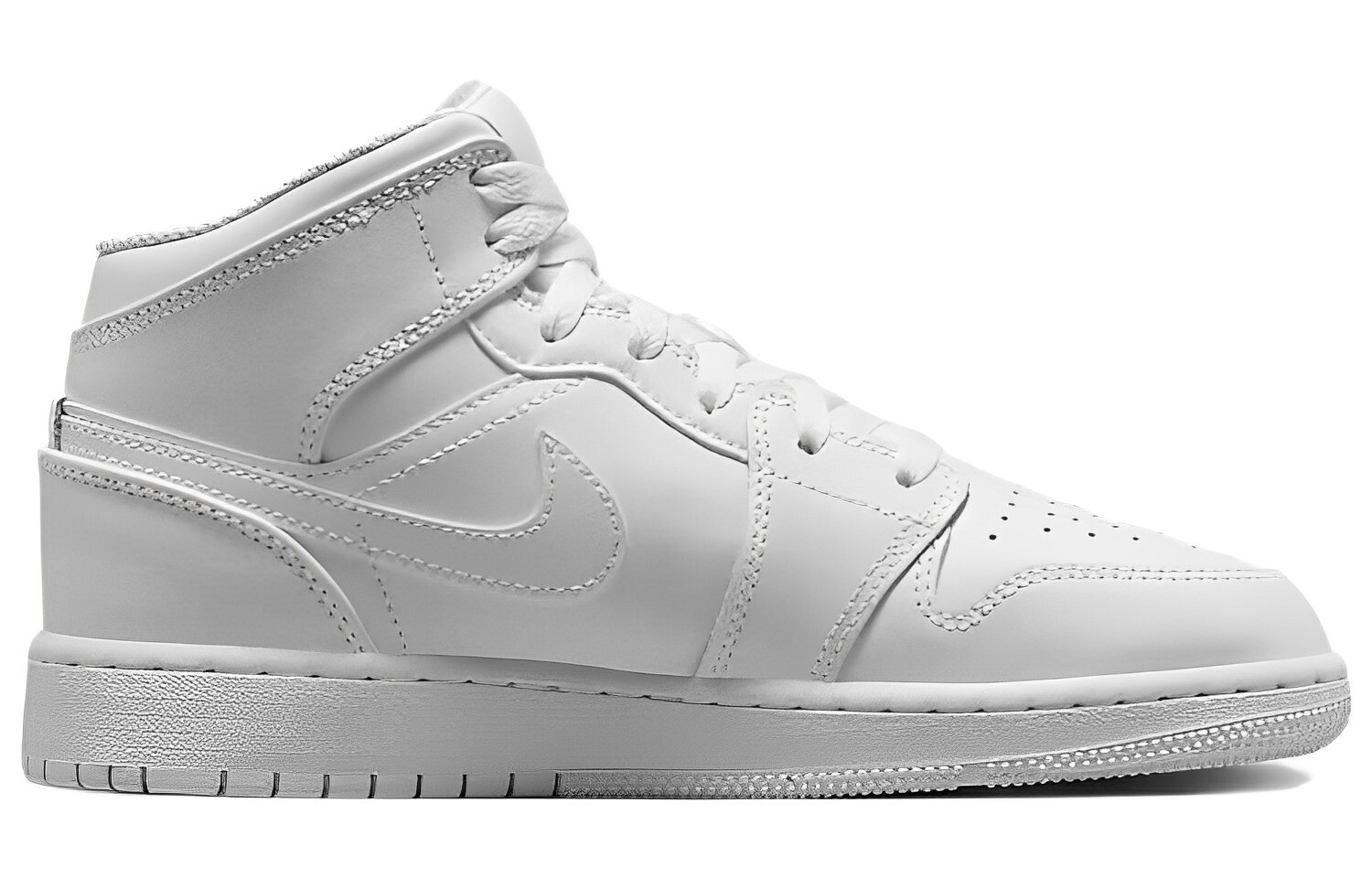 Jordan 1 Mid Triple White (2023) (GS) — фото 2