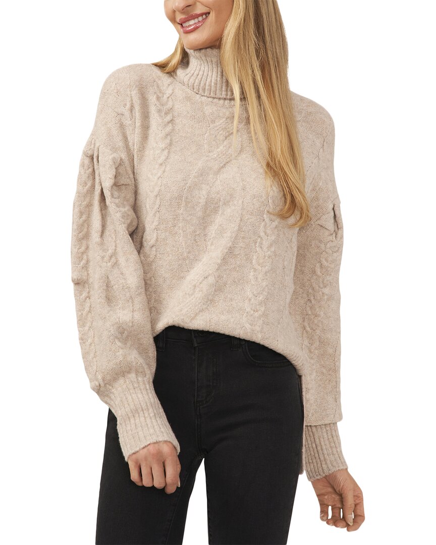 

Водолазка Cece Pompom Mixed Cable Wool-Blend, коричневый