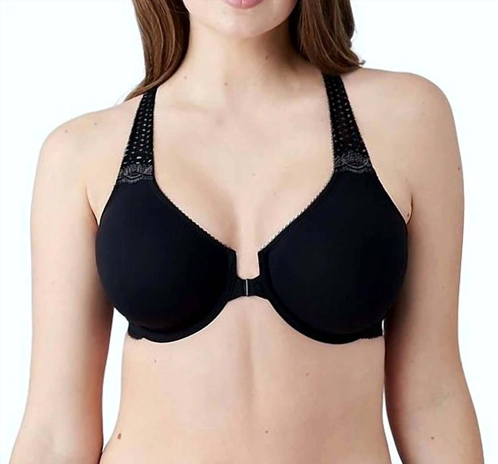 

Мягкий бюстгальтер Embrace Frontclosure Racerback черного цвета Wacoal