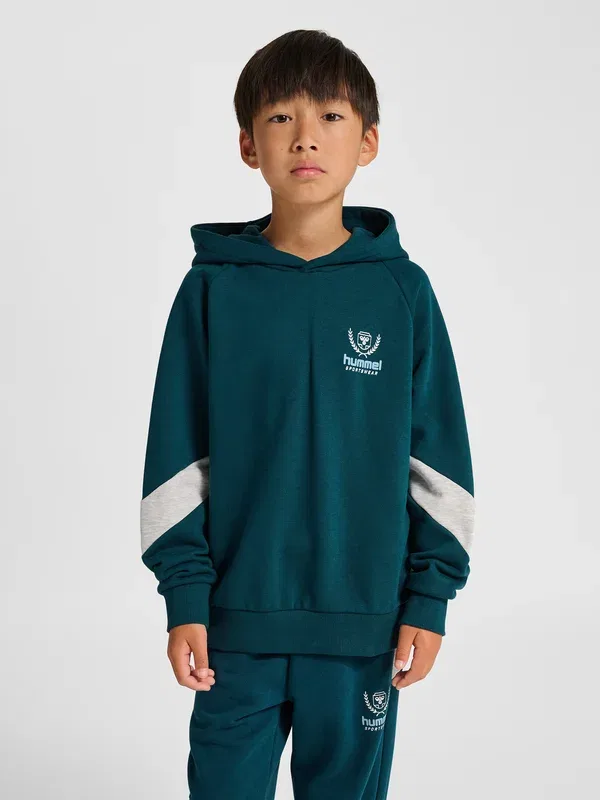 Толстовка с капюшоном Hummel Hmljr loose bts hoodie, цвет отражающий пруд — фото 2