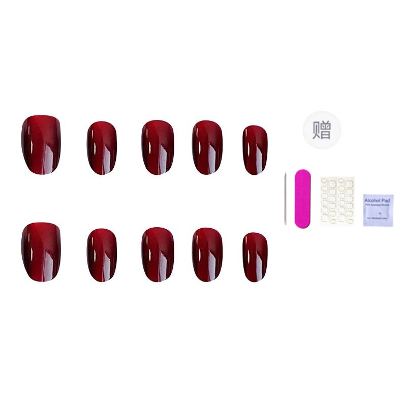 

ORANOT Яркие вишневые ручной работы кошачий глаз богатство бордовые накладные ногти средняя лестница 24mm