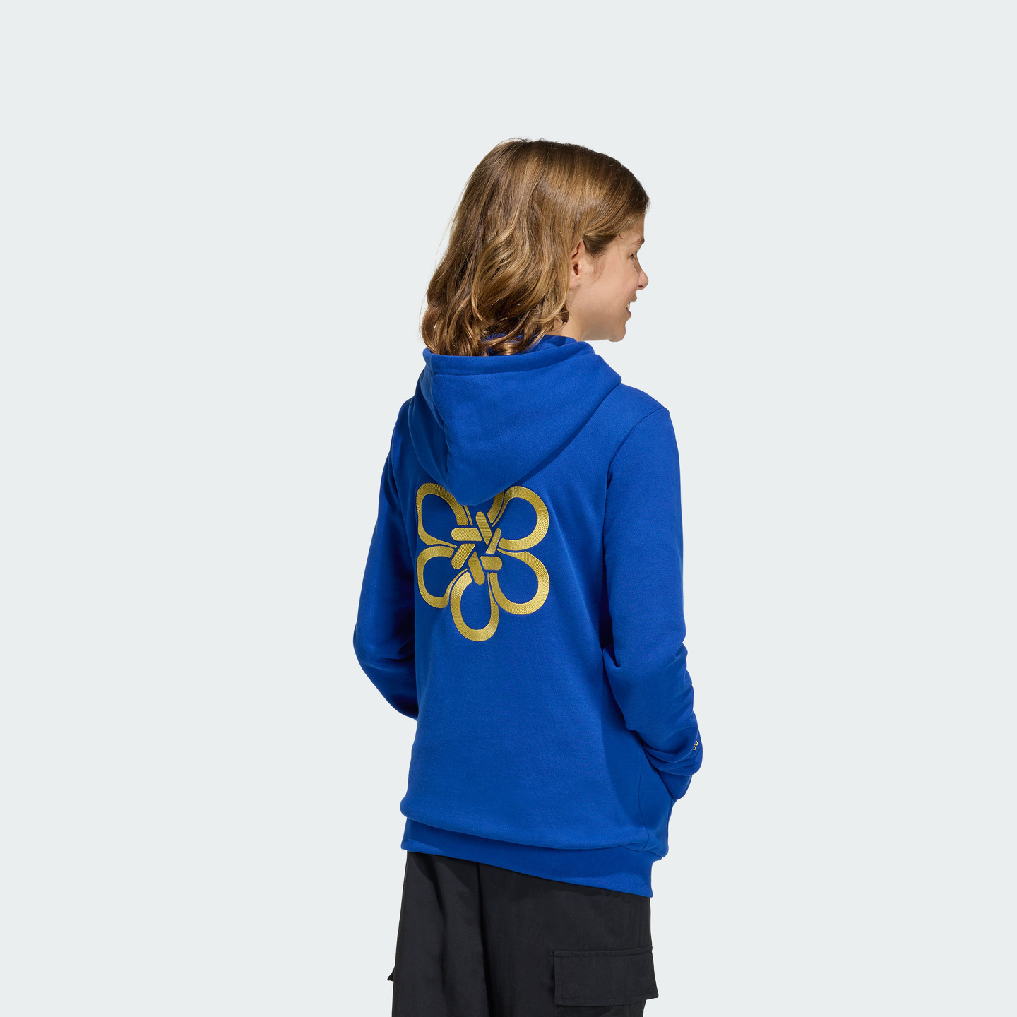 Толстовка унисекс с капюшоном, средней толщины Adidas, royal синий — фото 4