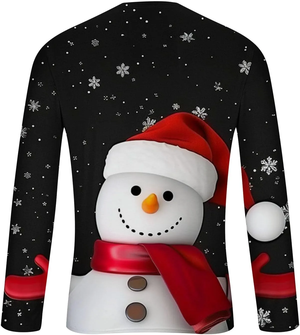 Мужская футболка с забавным снеговиком на Рождество, Long Sleeve Crewneck — фото 4