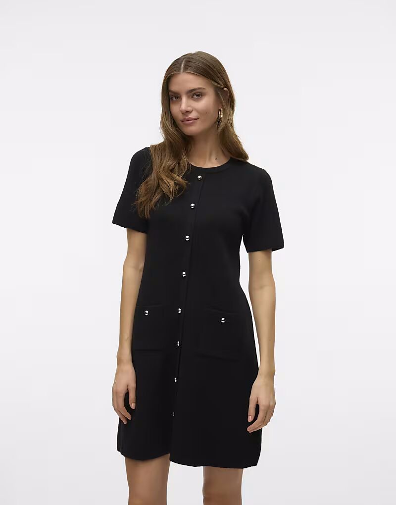 

Трикотажное платье Vero Moda черного цвета