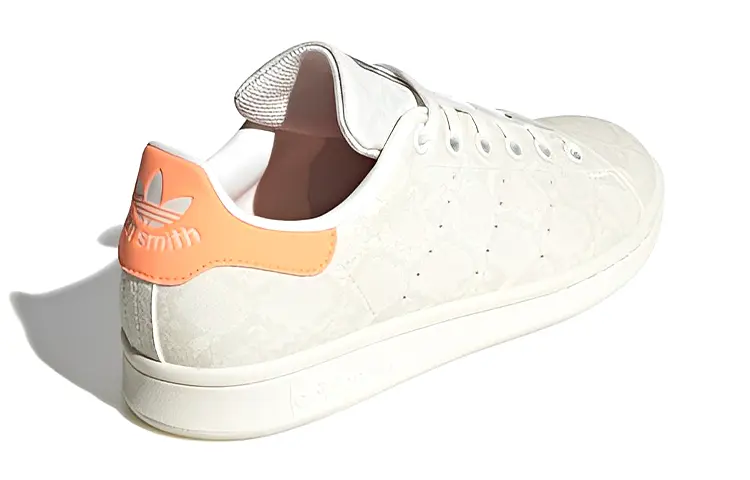 Кроссовки Adidas Stan Smith Snakeskin Core White Beam Orange GS — фото 4