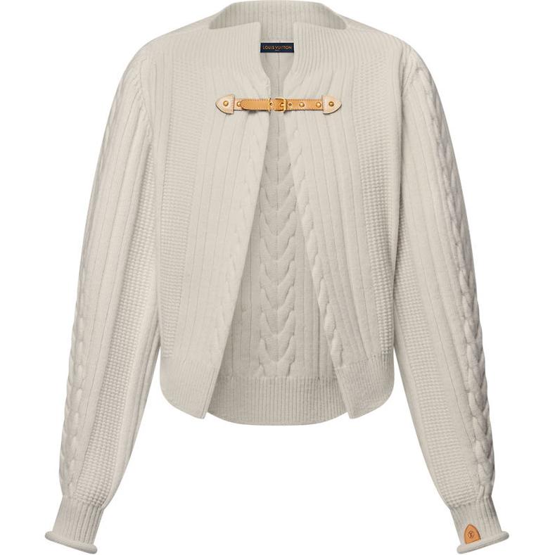 

Кардиган Lv с косами и бретелями Louis Vuitton, бежевый