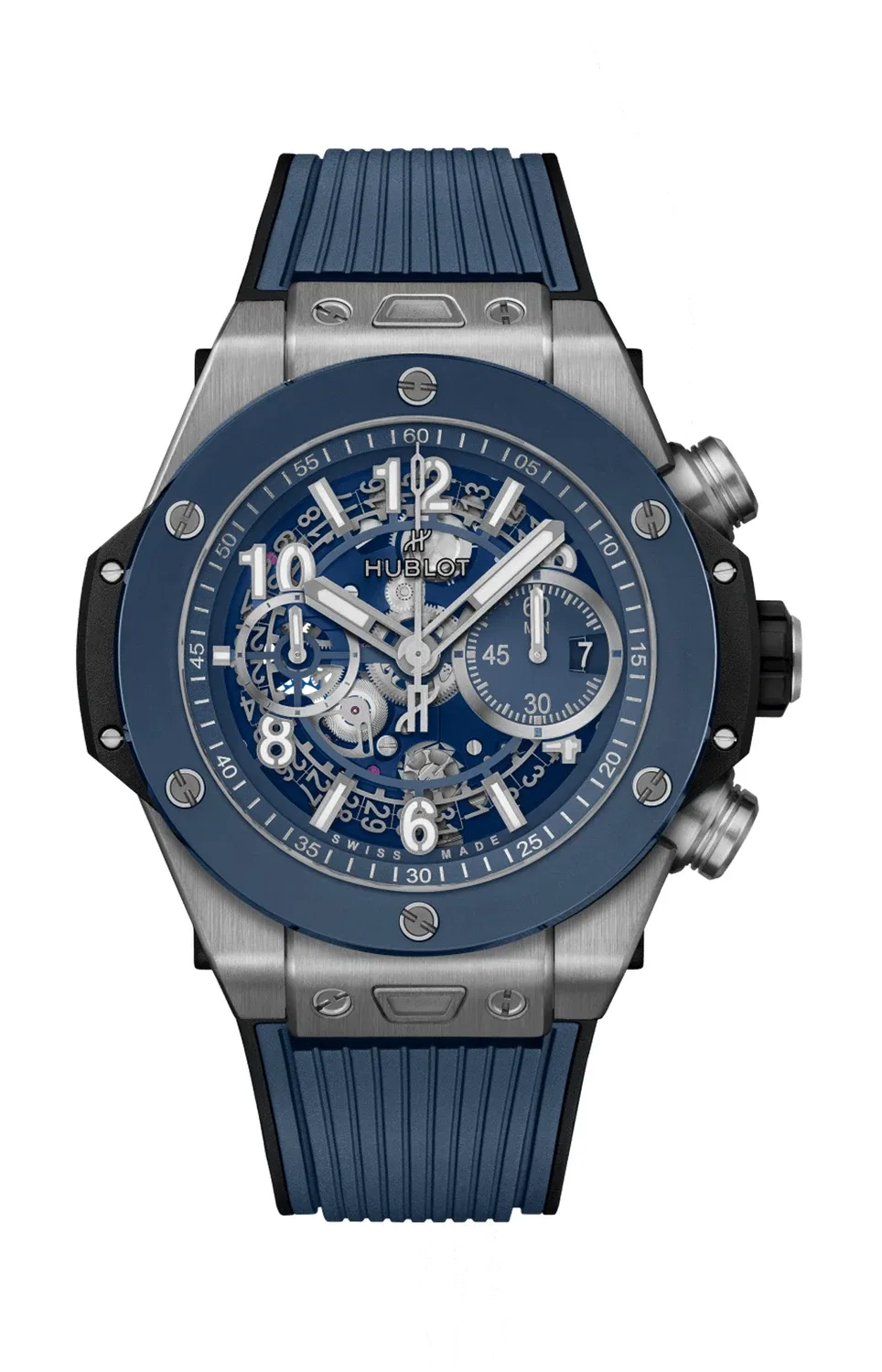Биг Бэнг Уникo Титан Синяя Керамика 44 мм - 421.NL.5170.RX HUBLOT, черный
