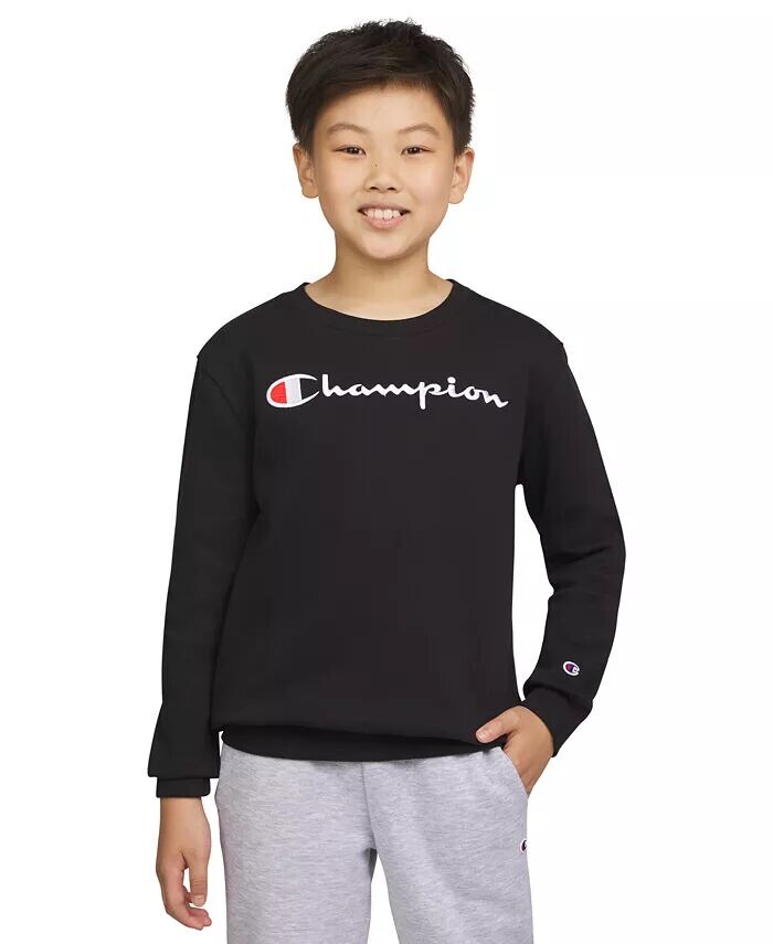 

Толстовка Big Boys Signature с длинными рукавами и круглым вырезом Champion, черный