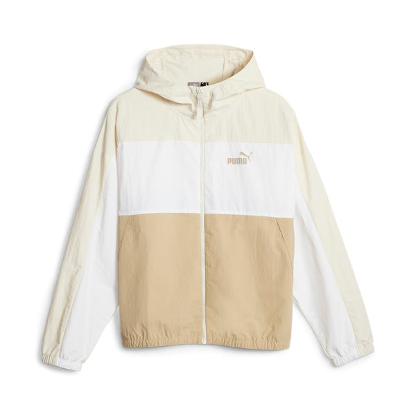 

Куртка oversized hooded windbreaker jacket 'beige' Puma, белый