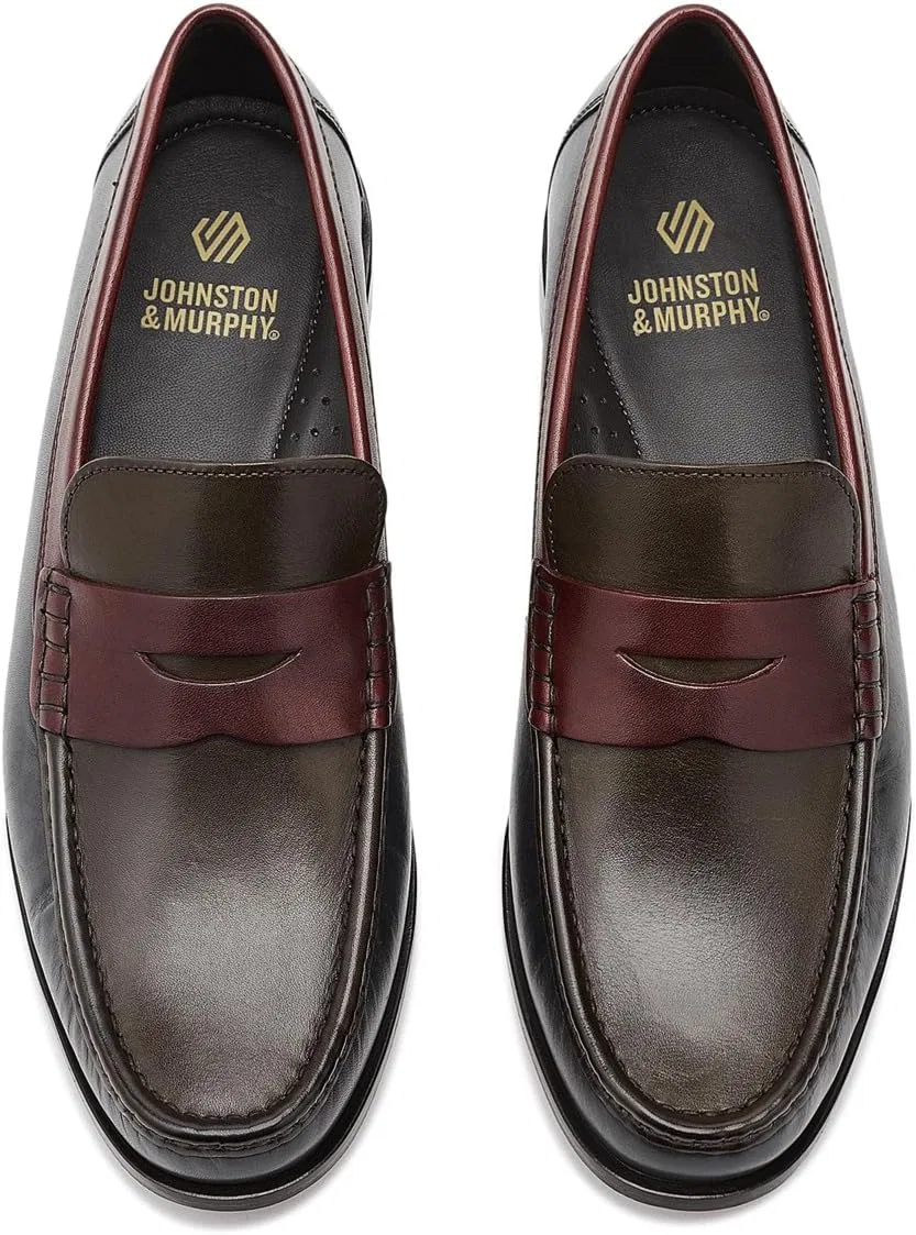 Лоферы мужские из натуральной кожи Johnston & Murphy, Navy/Olive/Burgundy Full Grain — фото 2