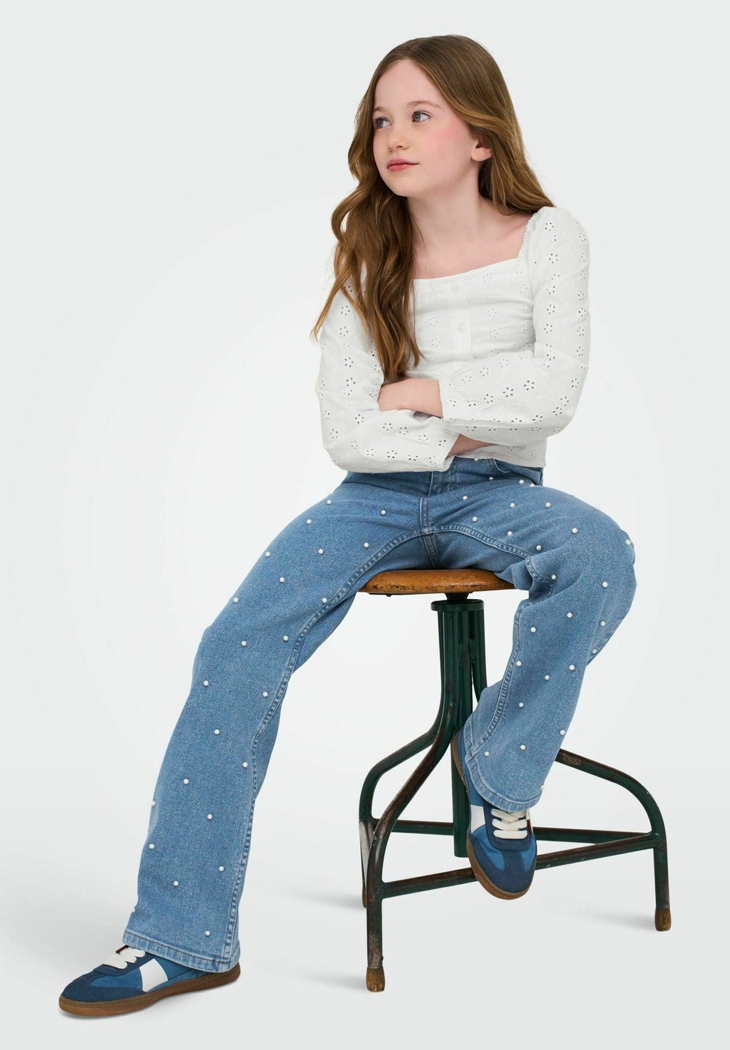 Мешковатые джинсы ONLY GIRLS, цвет Light Blue Denim — фото 4
