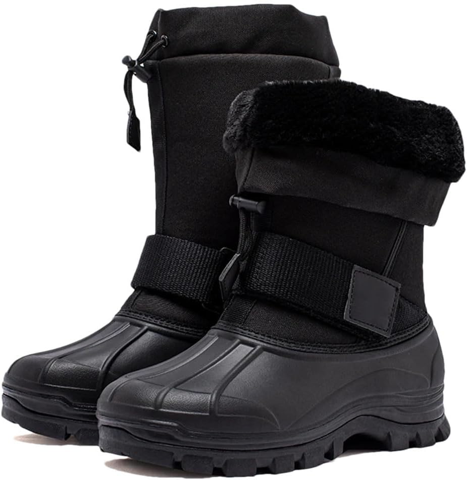 

Мужские зимние ботинки с утеплителем, водонепроницаемые походные туфли для холодной погоды Generic, черный