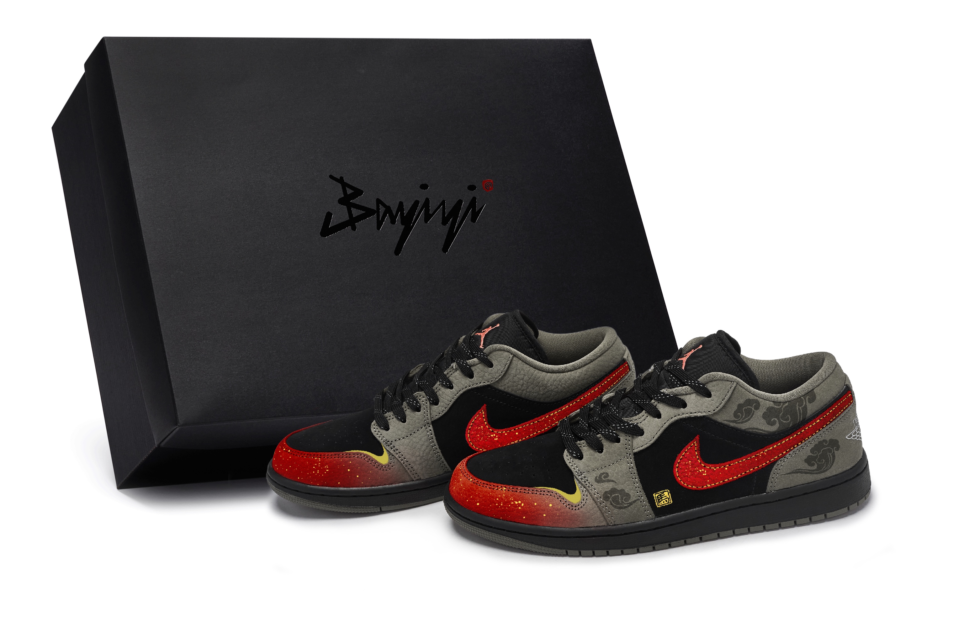 

Air 1 811 Manufacturing, No Extreme Tai Special Shoes Slip Resistant Abrasion Resistant Low top Jordan, черный красный золото