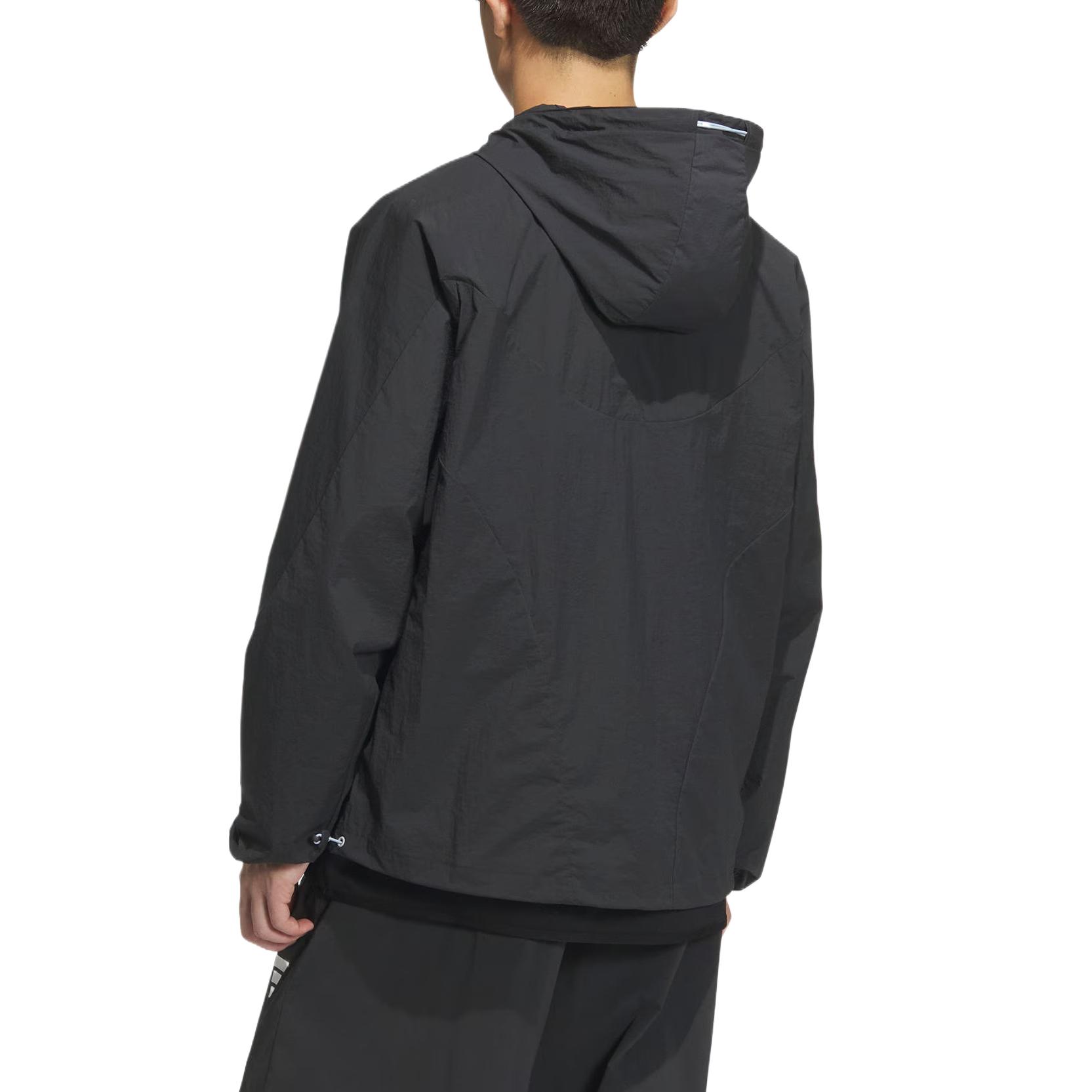 Adidas ФУТУРИСТИЧЕСКАЯ ТКАНАЯ КУРТКА, Carbon Black — фото 3