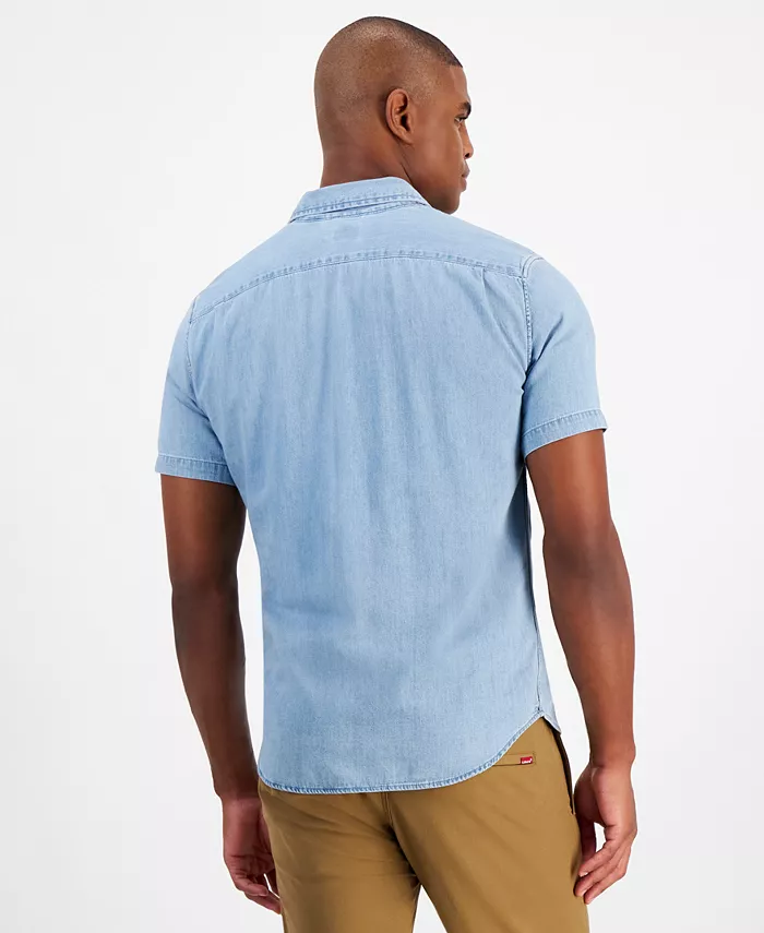 Мужская классическая рубашка с коротким рукавом и одним карманом, Regular Fit Levi's, синий — фото 3
