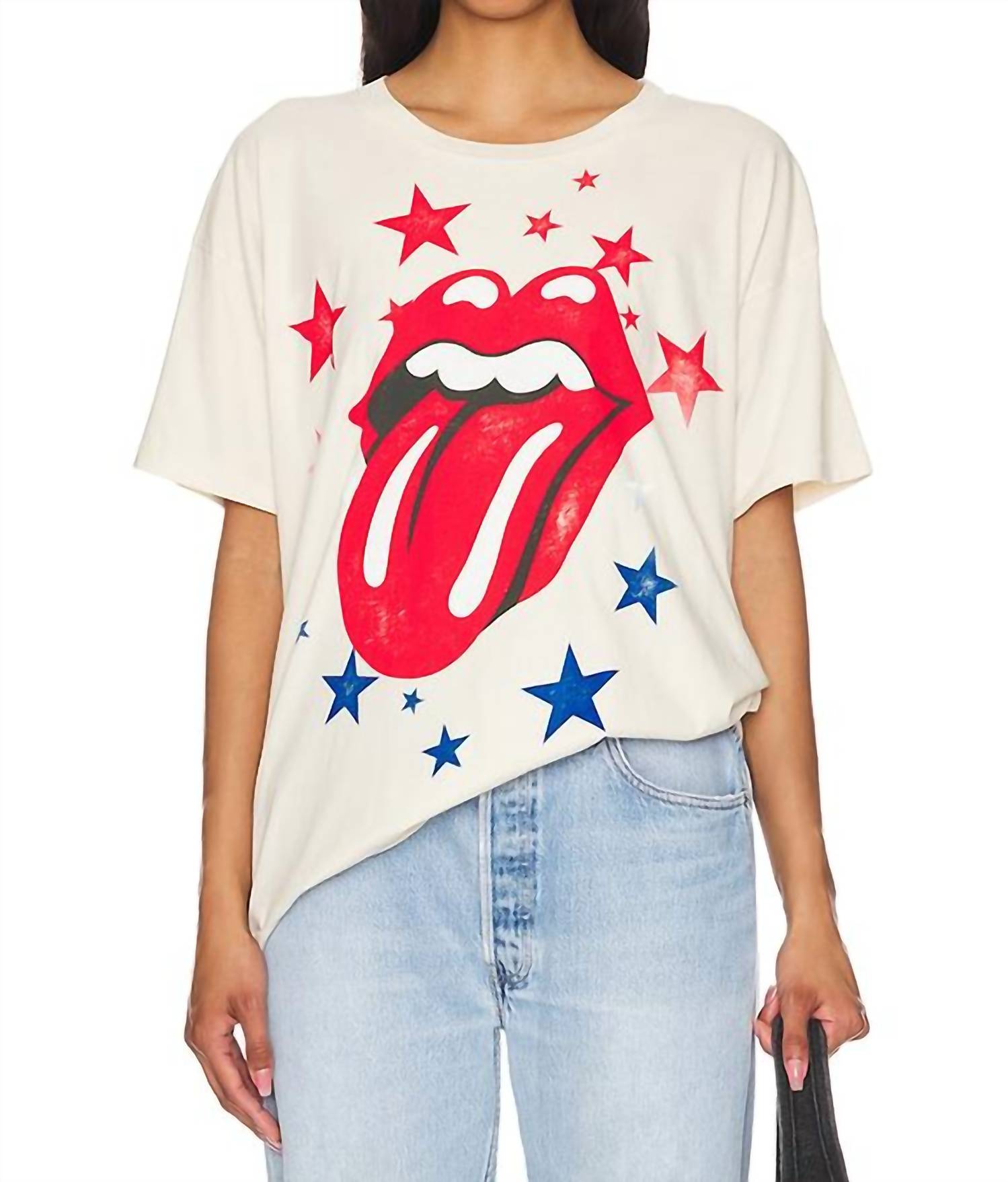 

Футболка со звездами Rolling Stones Merch в грязно-белом цвете DAYDREAMER