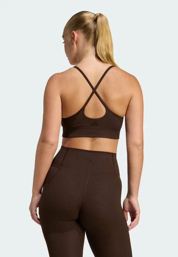 Спортивный бюстгальтер all me rib light с поддержкой ребер Adidas Performance, Aurora Coffee — фото 2