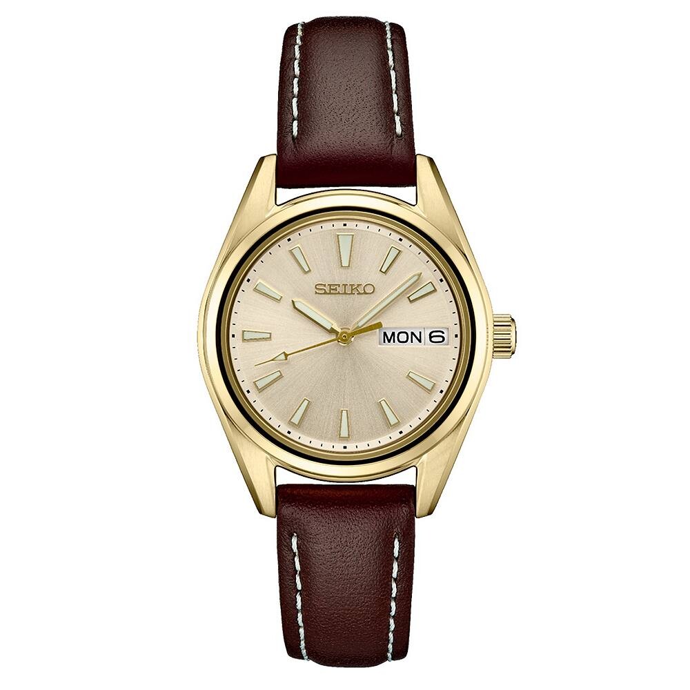 

Женские часы Seiko Essential с циферблатом цвета шампанского — SUR456, коричневый