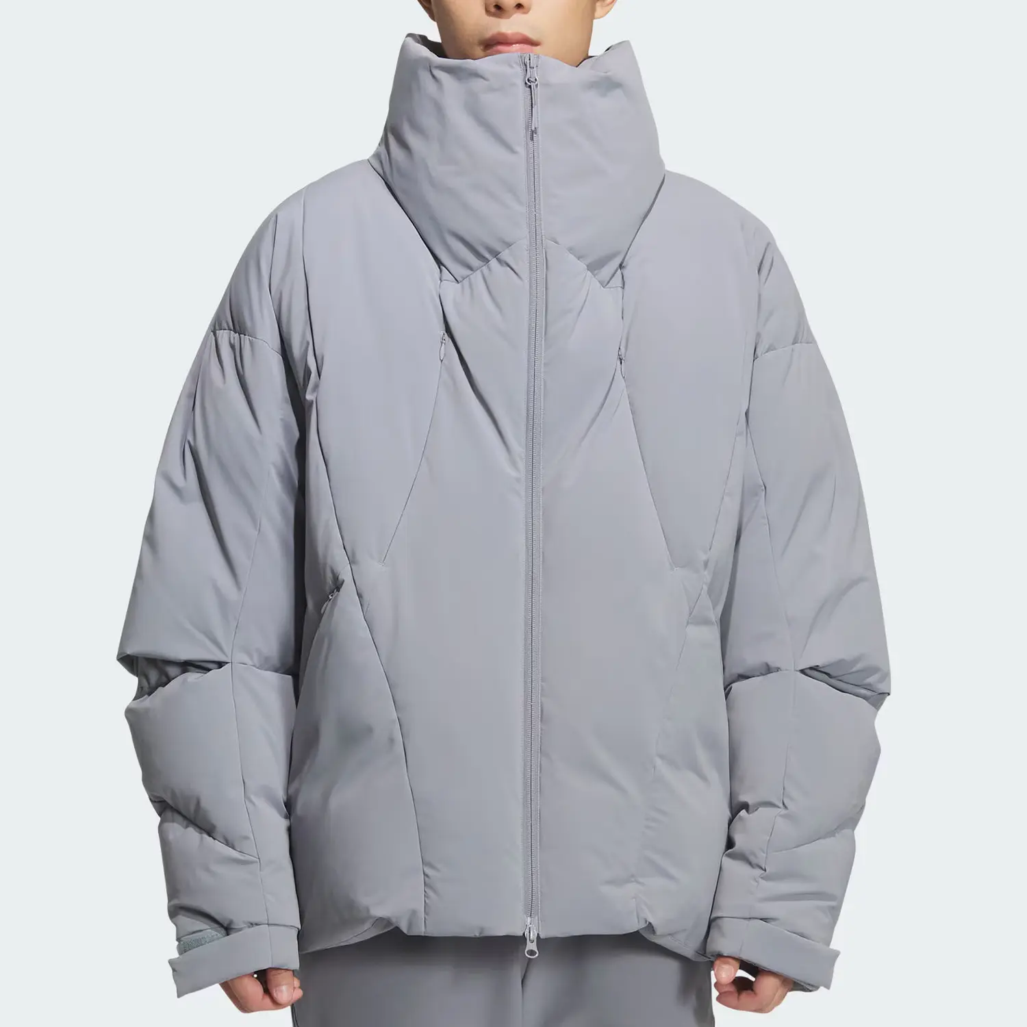 FOS FUTURE STYLE пуховик мужской Adidas, светло-серый — фото 3