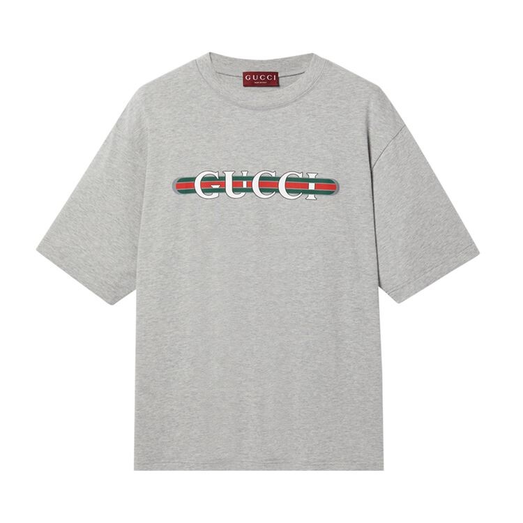 

Футболка Gucci Web Logo T-Shirt Grey Melange, серый