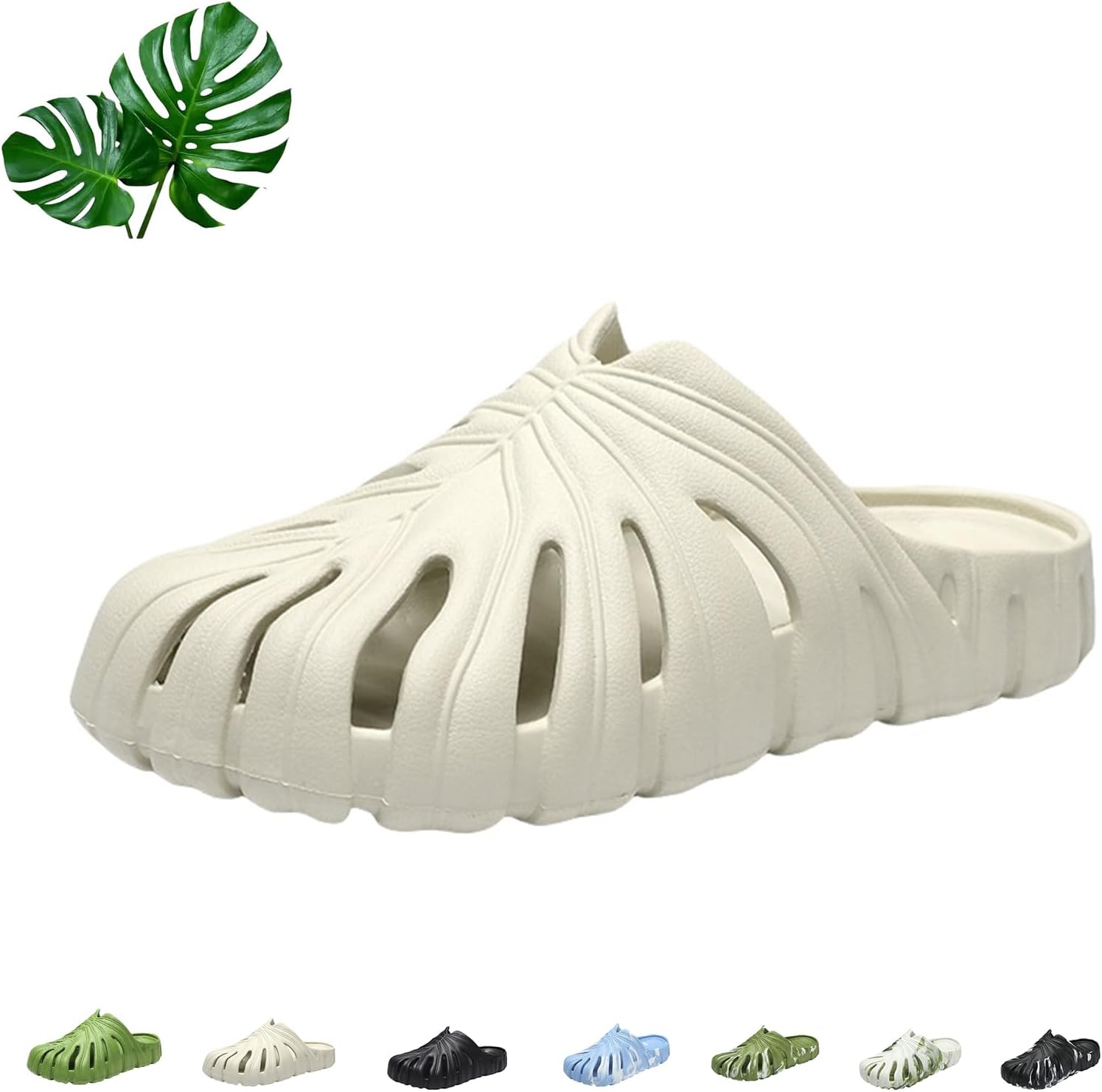 

Тапочки Monstera, мягкие, с нескользящей подошвой, дышащие для пляжа, разноцветные обувь Monstera, толстая подошва, унисекс для дома и улицы Generic