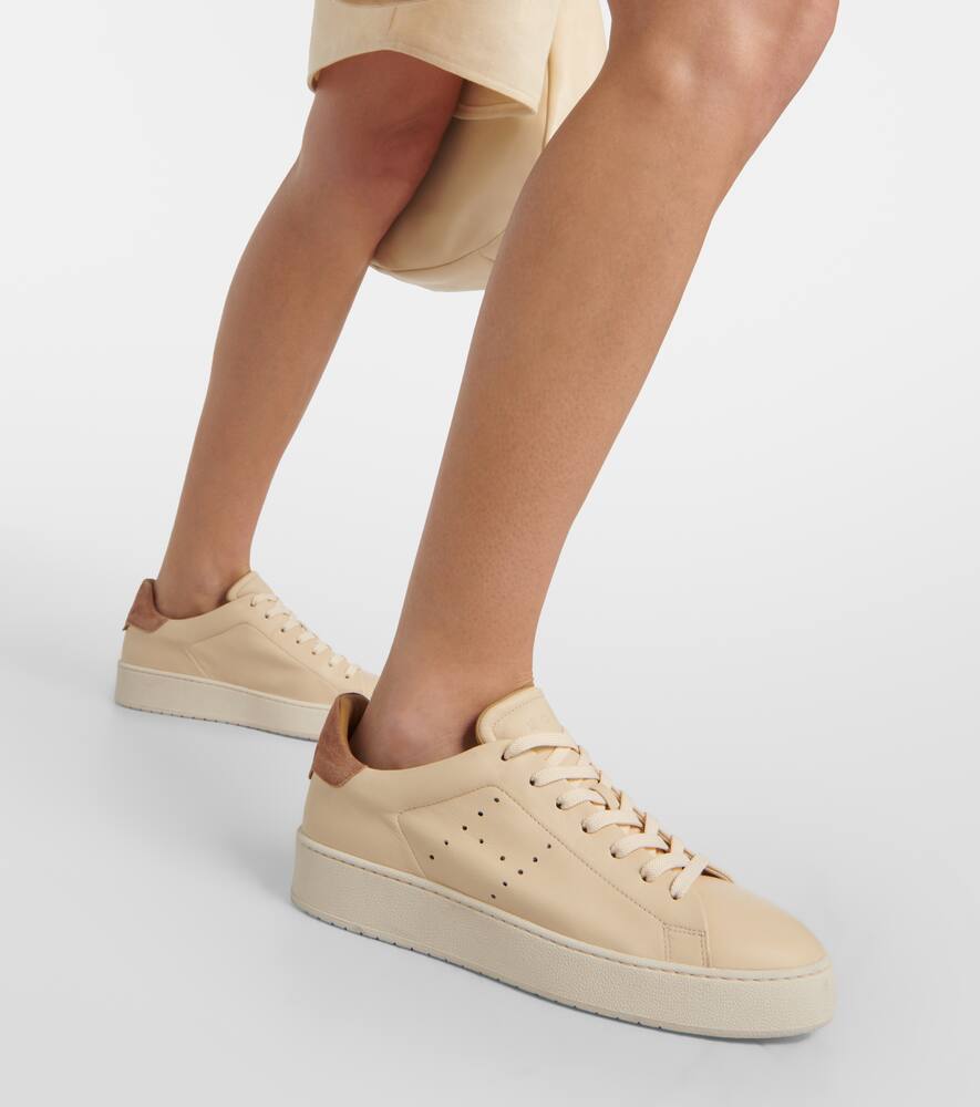 Кроссовки из кожи с отделкой из замши h672 Hogan, B010+G828-Beige — фото 4