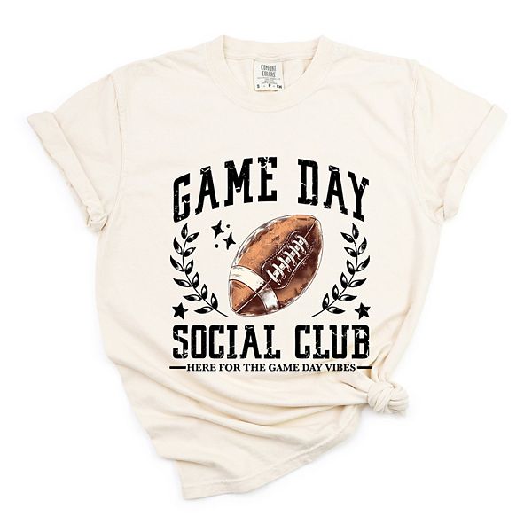

Футболка женская с принтом Football game day social club Simply Sage Market, Ivory, Зеленый, Футболка женская с принтом Football game day social club Simply Sage Market, Ivory
