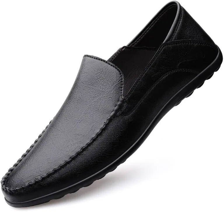 Лоферы Leather Stitching Details Loafers Flat Heel Lightweight Resistant Classic Fashion Slip On, черный SayfuR