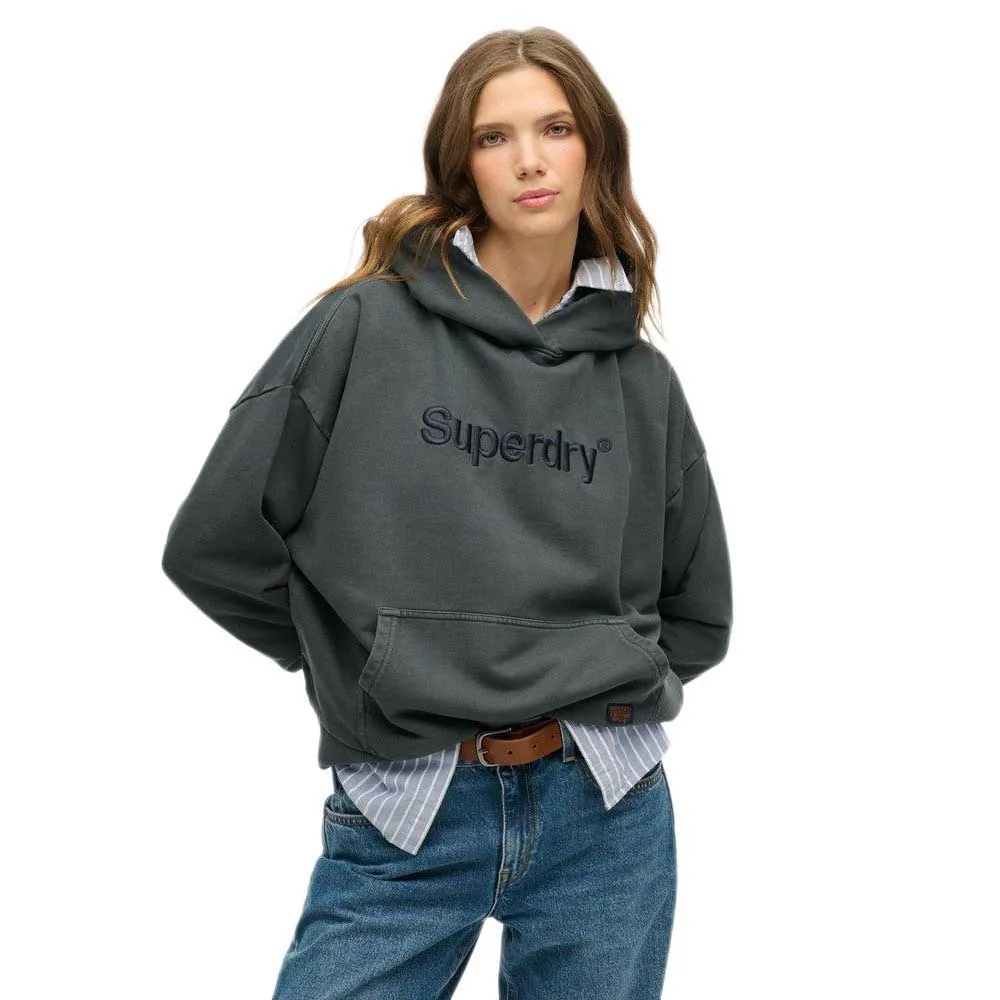 

Худи Superdry Emb Core Logo Relaxed Fit, серый