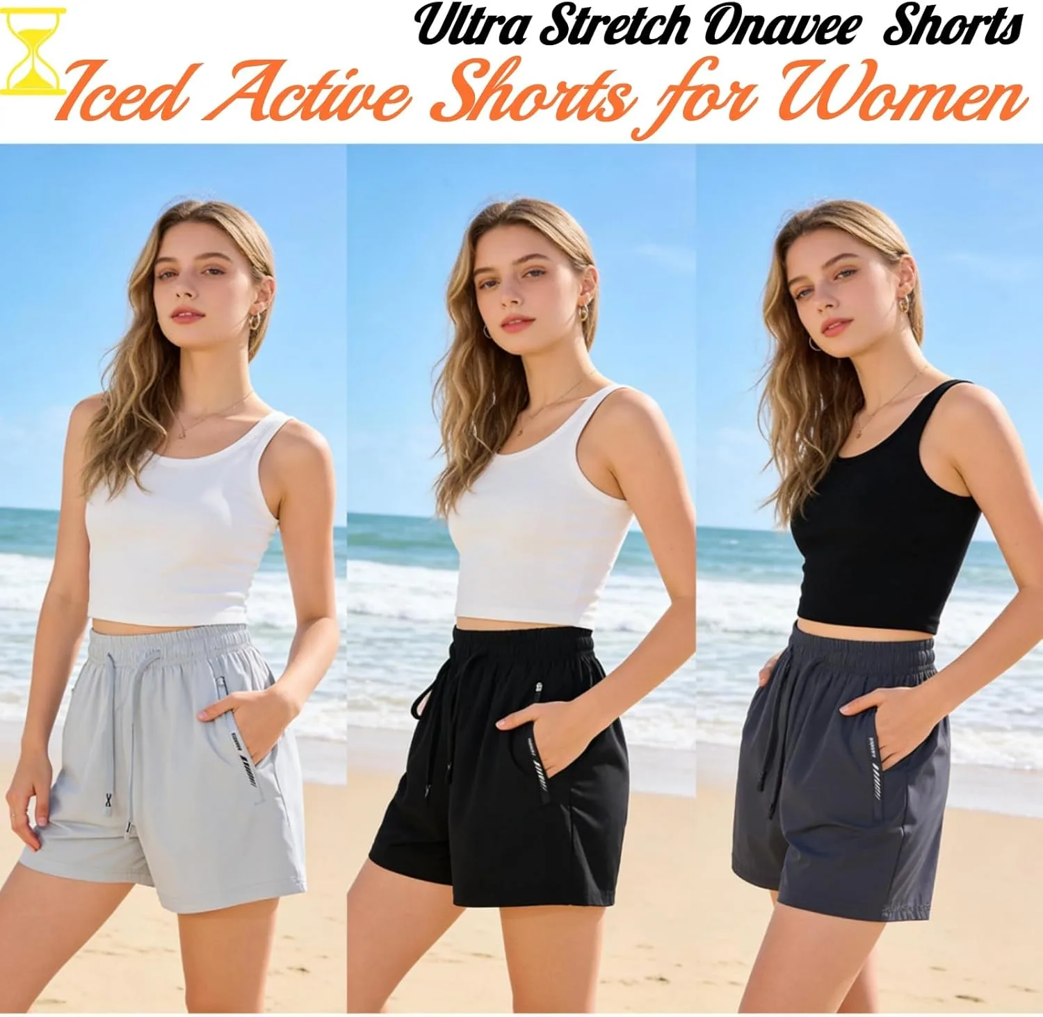 Шорты Iced Active для женщин, Onavee, Ice Silk, быстросохнущие — фото 3