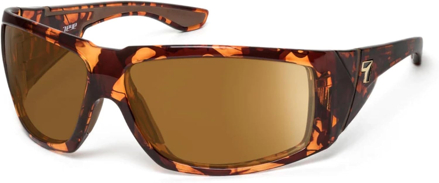 

7-линзовые модные солнцезащитные очки Jordan Full Wrap унисекс, идеально подходят для отдыха на природе, 100% защита от UVA и UVB лучей 7 EYE, Dark Tortoise Frame/Polarized Copper Lenses