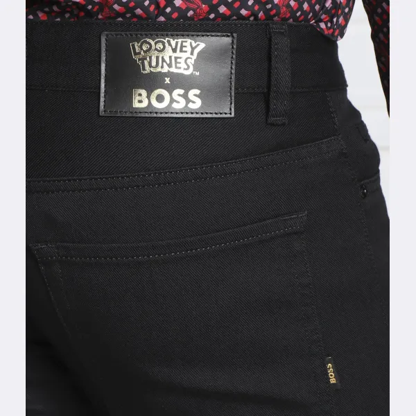 Джинсы узкого кроя Boss x Looney Tunes Delaware с добавлением кашемира Boss, черный — фото 3