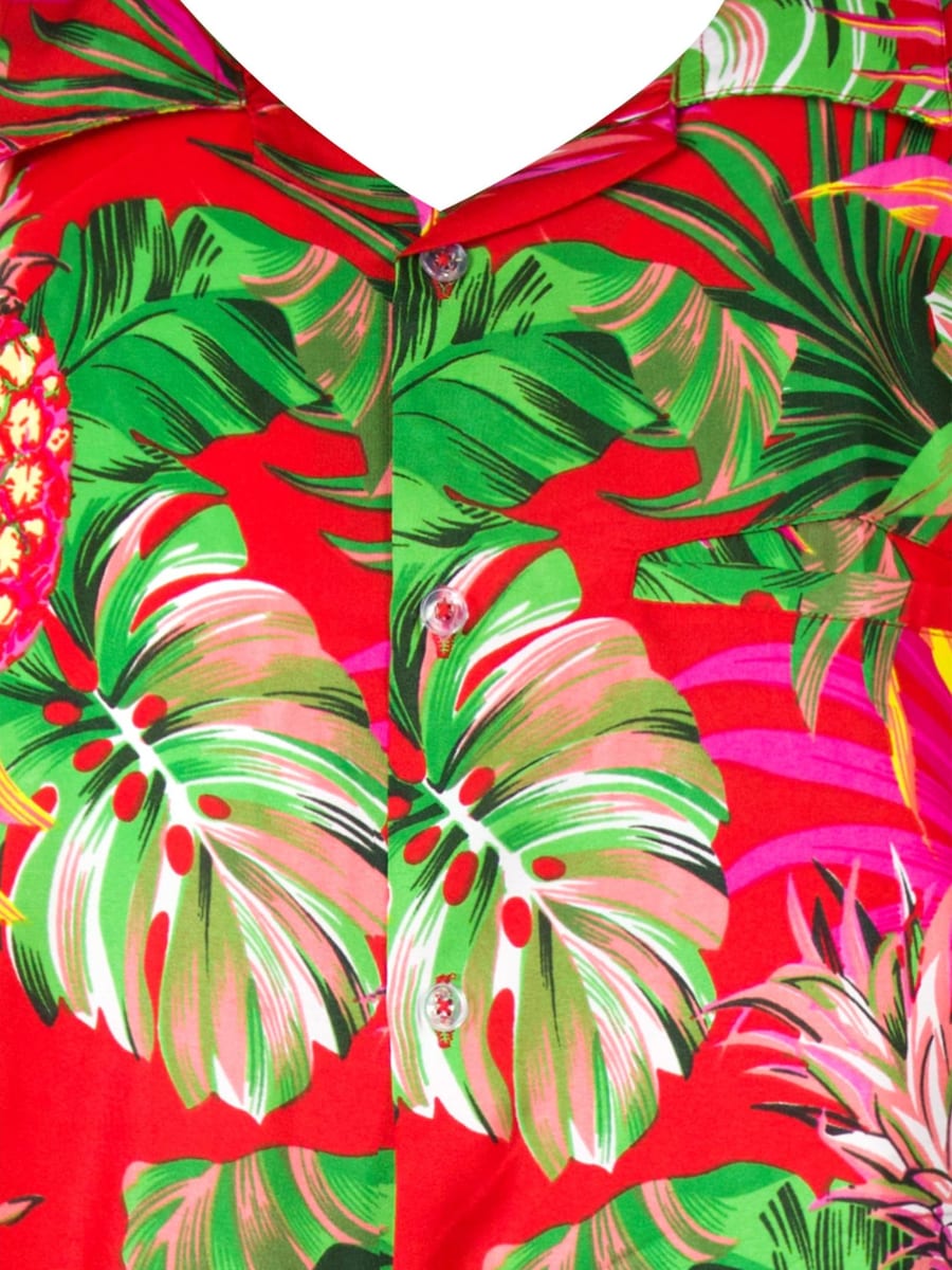 Рубашка на пуговицах классического кроя King Kameha Pineapple Leaves, красный — фото 3