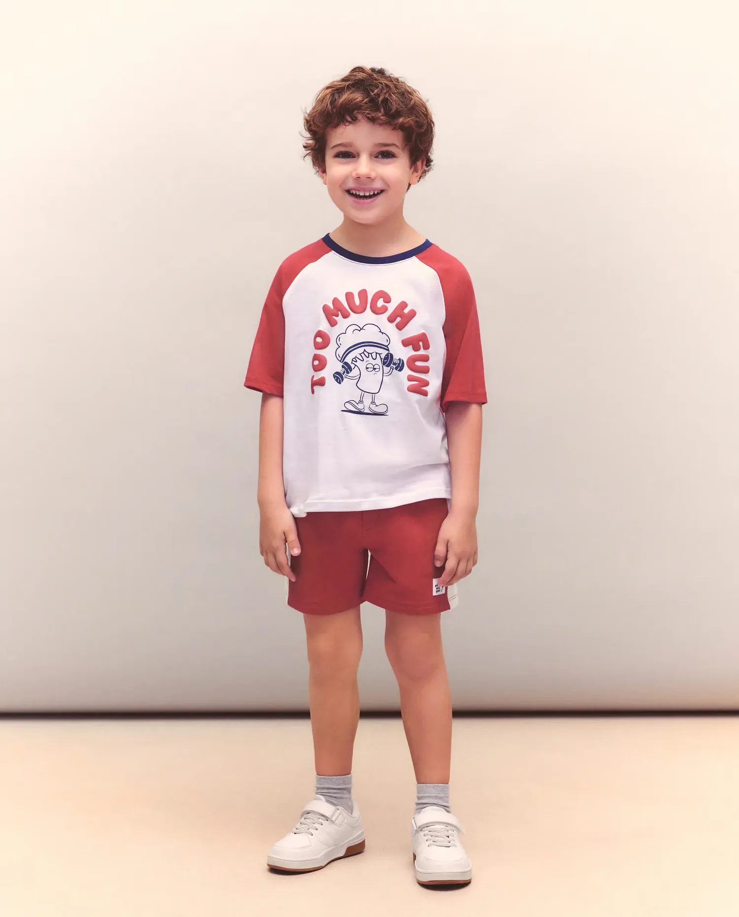 Спортивная детская футболка с коротким рукавом реглан Kids El Corte Inglés, красный — фото 2
