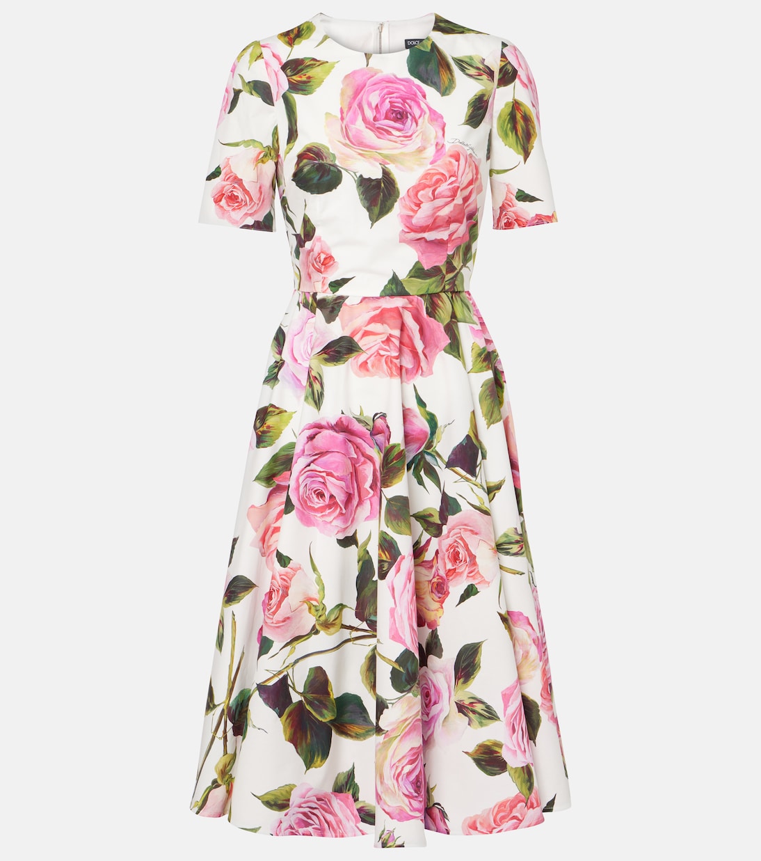 

Платье миди из хлопка с цветочным принтом Dolce&Gabbana, Rose Rosa F.Bco