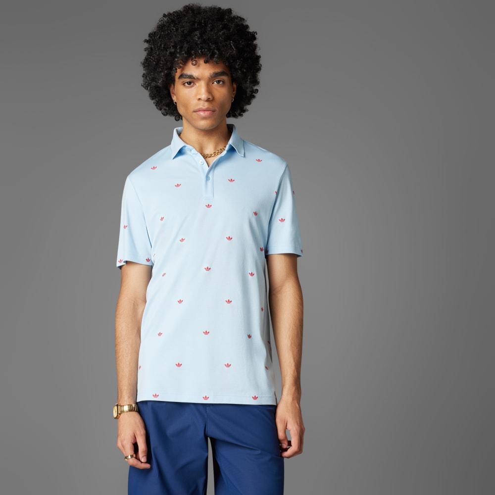 

Спортивная футболка Adidas Originals Printed Trefoil Polo Shirt, цвет Clear Sky