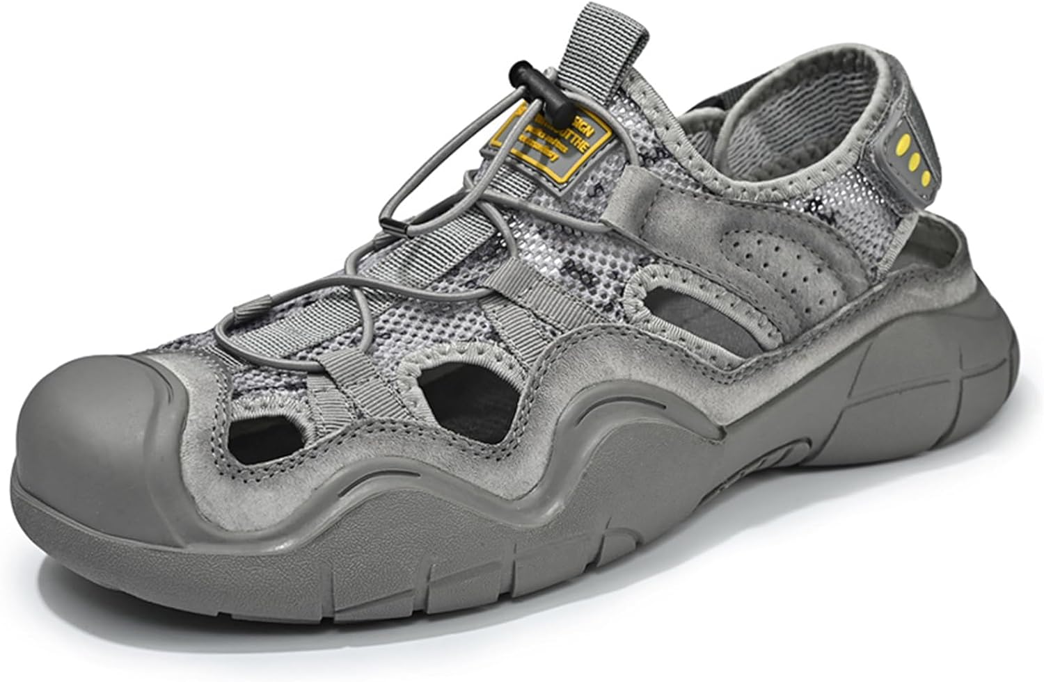

Мужские спортивные сандалии для улицы и походов, с закрытым носком, водонепроницаемые, повседневные, легкие, летние, дышащие, пляжные shoes Abborora, серый