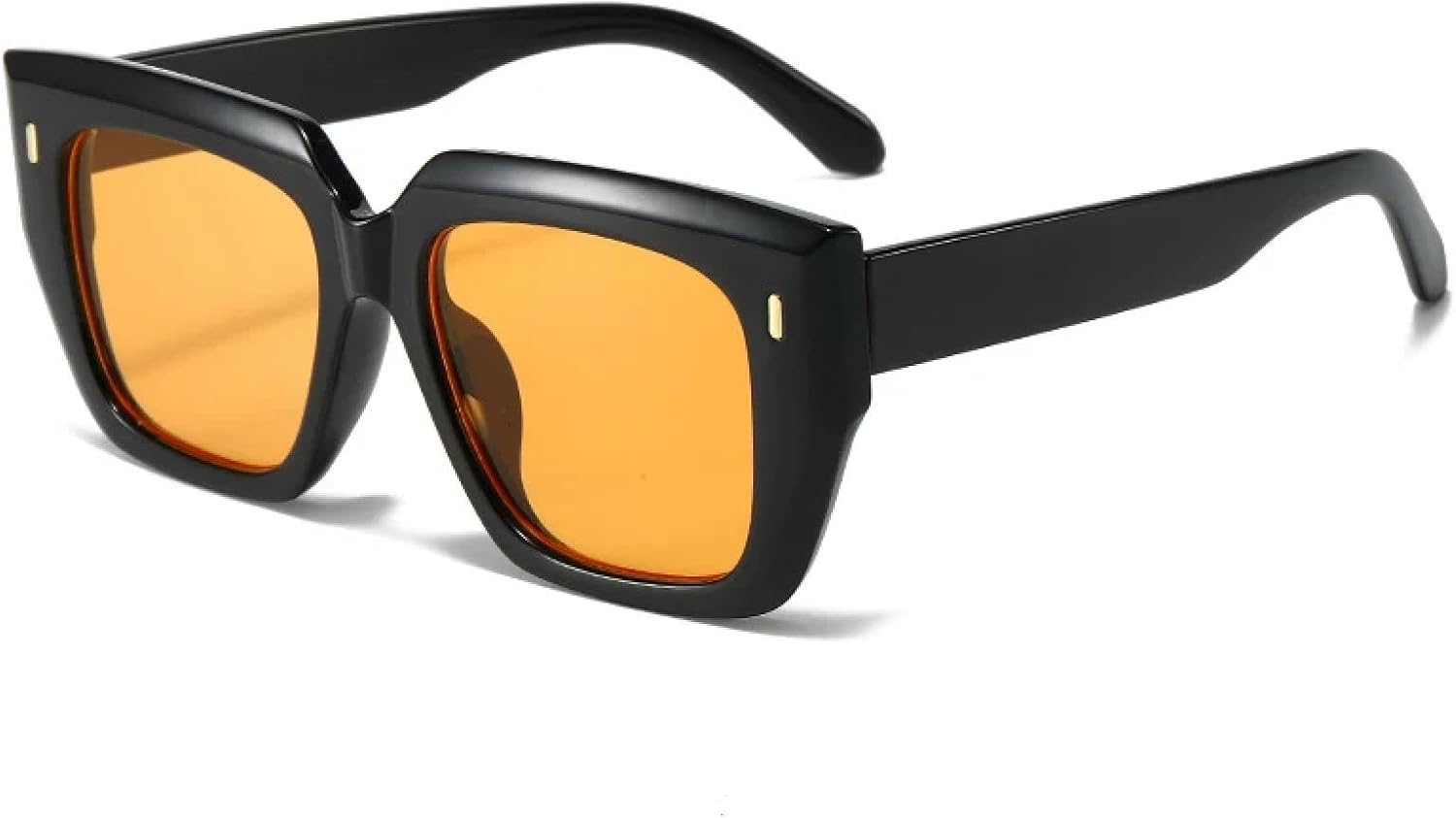 

Солнцезащитные очки с защитой от УФ-излучения UV400 для женщин и мужчин | Большие очки «кошачий глаз» с заклепками, градиентный оттенок «чайный синий» | для занятий спортом на открытом воздухе DSVIGF, Black Orange