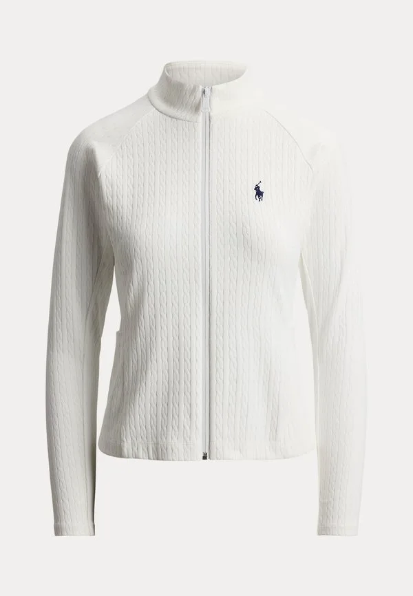Куртка с жаккардовым узором и косами на молнии, толстовка на молнии Polo Ralph Lauren, Ceramic White — фото 4