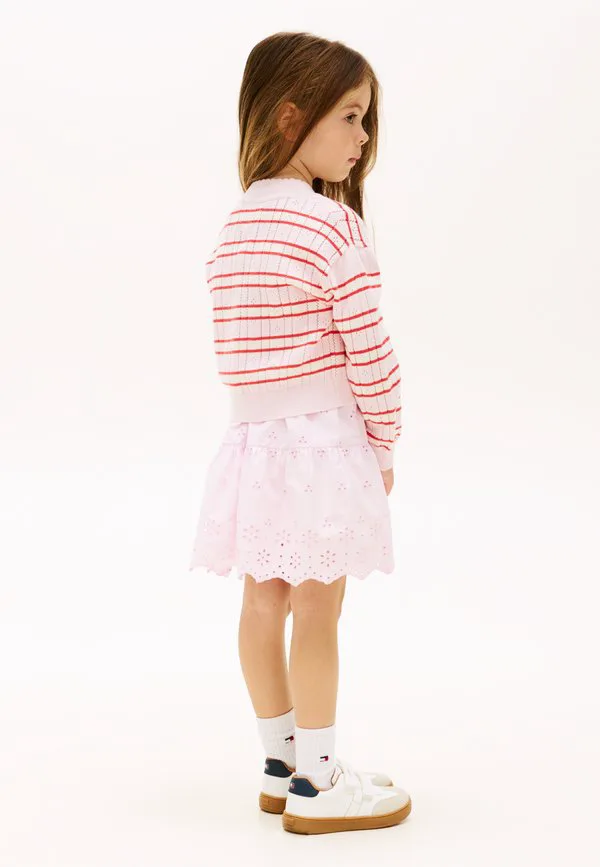 Кардиган в полоску с ажурным узором, свободного кроя. Tommy Hilfiger, Pearly Pink — фото 3