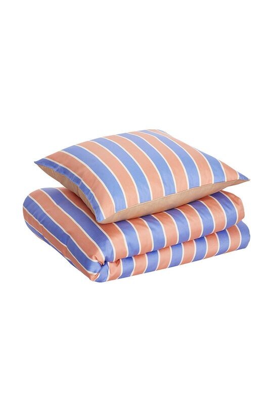 

Комплект постельного белья из хлопка Solace Постельное белье 60x63/140x200 см Hübsch, синий