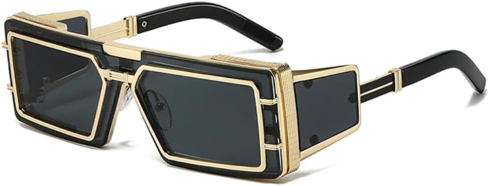 

Ретро-солнцезащитные очки для женщин и мужчин, для активного отдыха, спорта, панк, защита от УФ-излучения UV400, роскошные, модные, металлические UATXTAU, Light Golden Grey