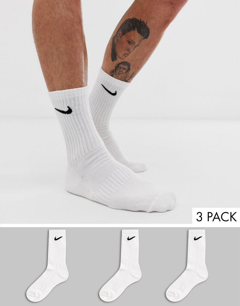 

Комплект из трех пар носков белого цвета Nike Everyday Cushioned