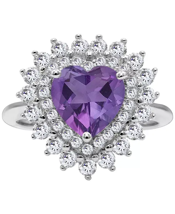 

Женское кольцо в форме сердца из стерлингового серебра Macy'S, amethyst