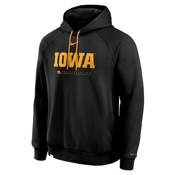 Мужская черная толстовка iowa hawkeyes 2025 courtside basketball practice raglan dri-fit Nike — фото 3
