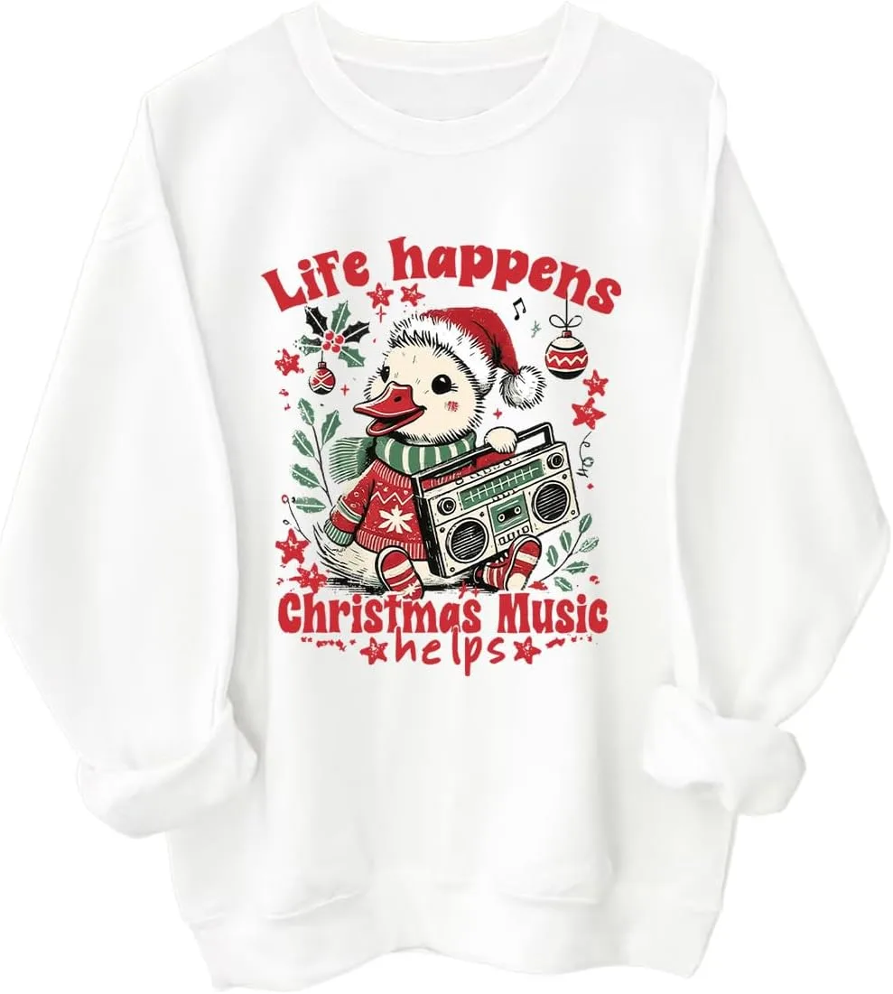 

Толстовка Life Happens Christmas Music Helps