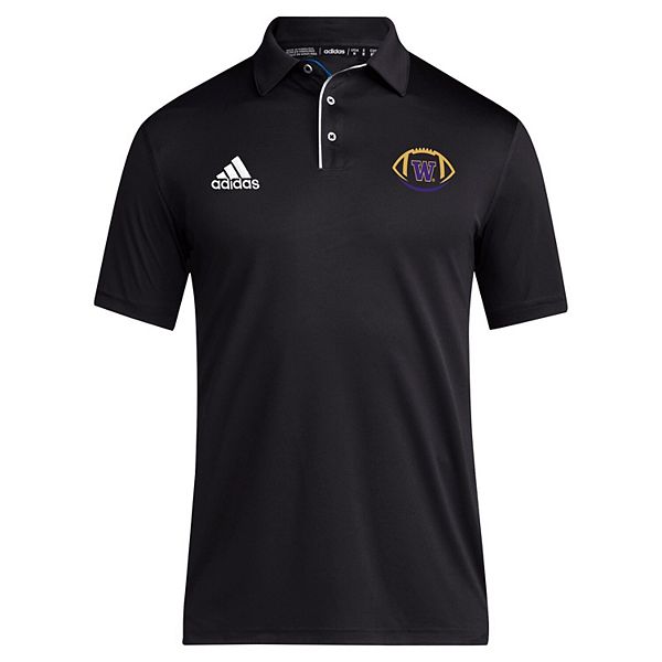 Мужская черная футболка-поло washington huskies coaches Adidas — фото 3