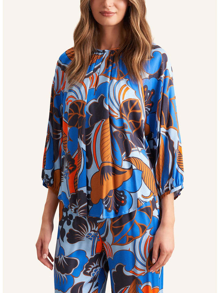 

Блузка синего/верблюжьего цвета Seidensticker