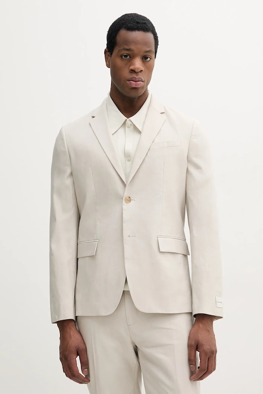 

Жакет с добавлением льна Calvin Klein, бежевый